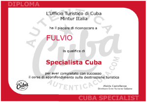 Certificazioni, diploma specialista cuba